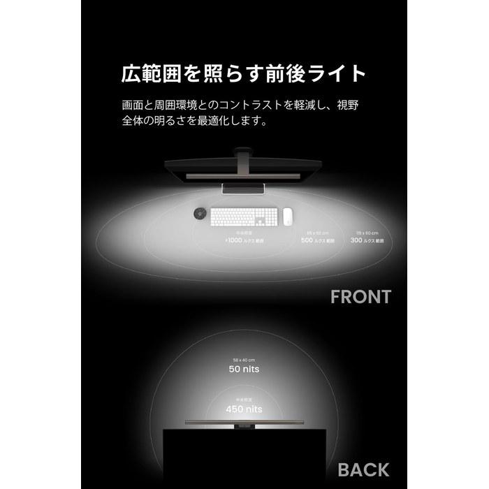 BenQ ScreenBar Halo 2 Monitorleuchte - Backlight-Modell - Kabellose Fernbedienung - USB Typ-C - Dunkelgrau - 50cm x 14.3cm x 10.9cm