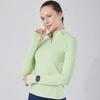Damen Schnelltrocknendes Feuchtigkeitstransportierendes Sport Langarmshirt mit Halbreißverschluss für Training Fitnessstudio Laufen