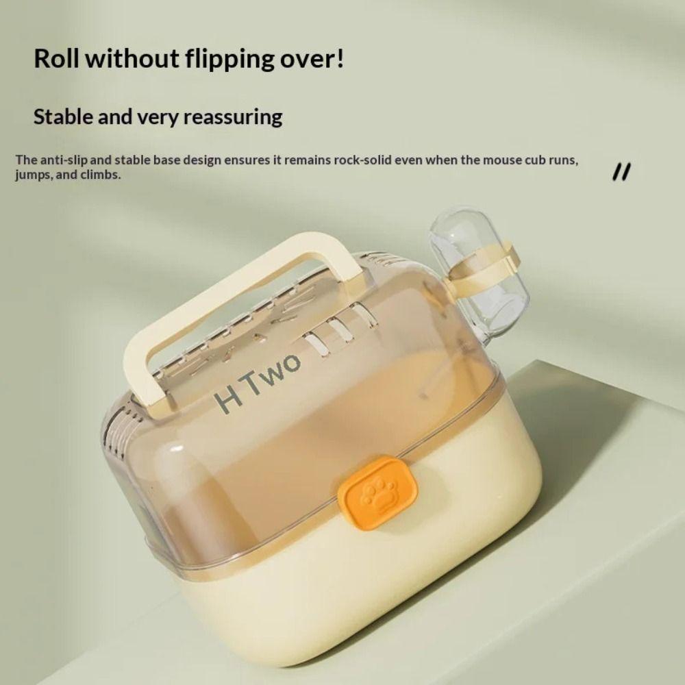 Escape-Proof Hamster Travel Carrier Ventilated Guinea Pig Handheld Case Small Pet Cage  Vet Visits