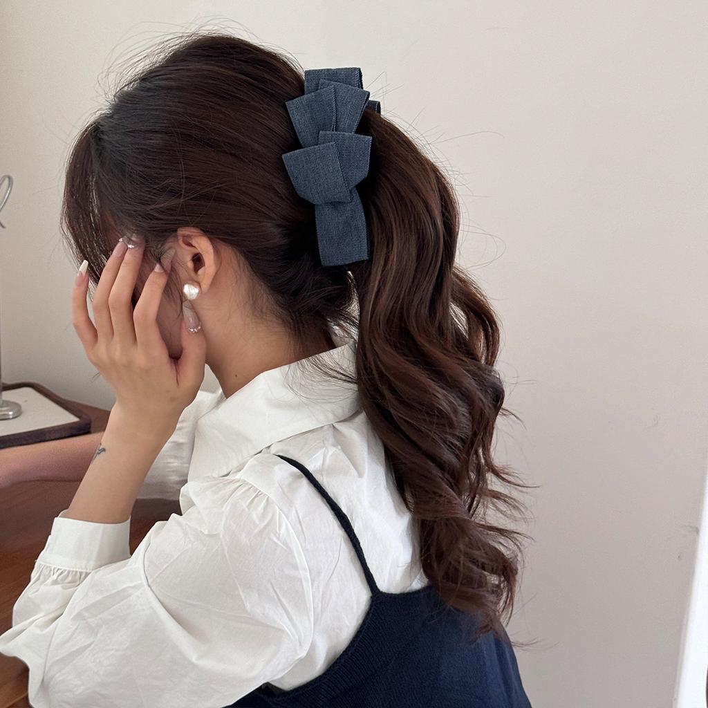Pleated Bow, Banana Clip, Korean-style Ponytail, Vertical Clip, Twist Clip, Women's Style