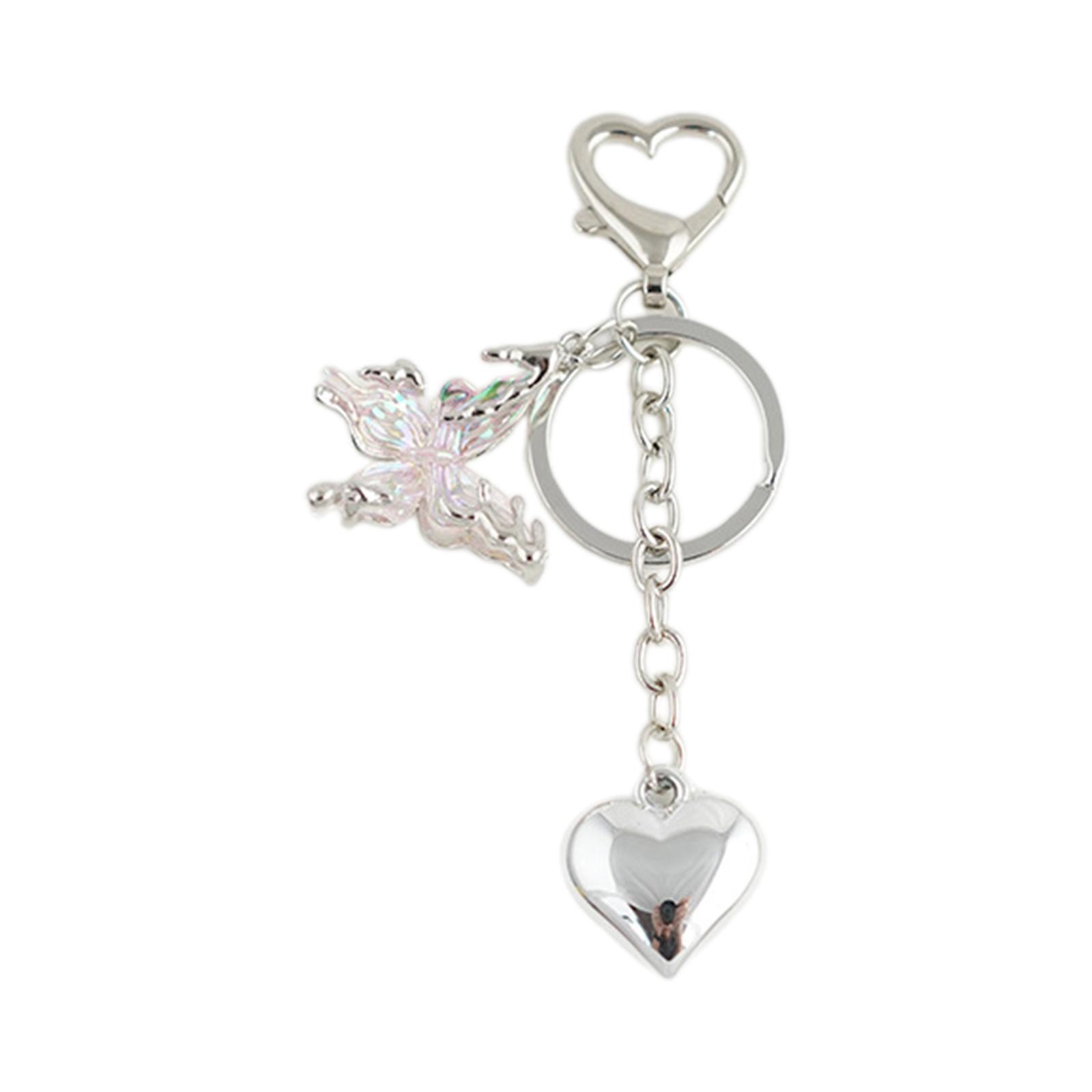 

Красочная подвеска в виде бабочки в форме сердца, брелок для ключей, украшение на сумку из сплава, модный аксессуар для женщин, персонализированный подарок