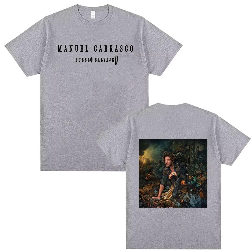 2026 Rapper Unisexuel Carrasco Pueblo Salvaje Tour Graphic T Shirts Unisex Women Oversized Fashion Vintage T Shirt Tshirt Tops