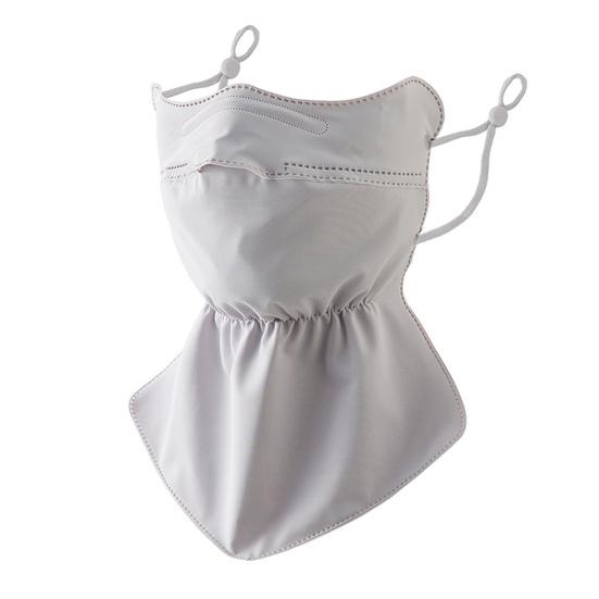 

Face Guard Elastic Fabric 3D Cut Face Neck Sun Protection Face Guard with Adjustable Earhooks Summer Outdoor Face Protector светло-серый