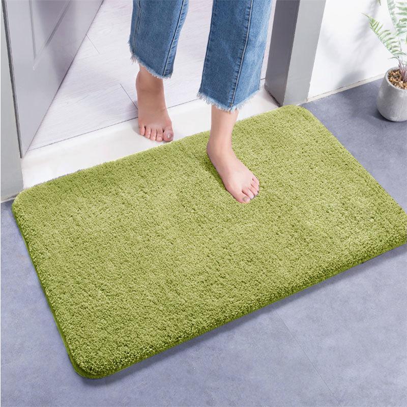 

Очень толстый пушистый коврик для ванной комнаты, коврик для душевой комнаты, коврик для пола в ванной комнате, впитывающий коврик для входной двери в туалет зелёный