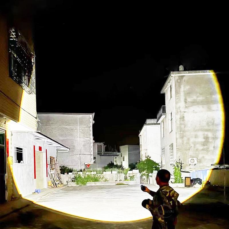 Powerful LED Flashlight Rechargeable Type-c Flashlight High Power Long Range Torch Strong Light Camping Fishing Lantern