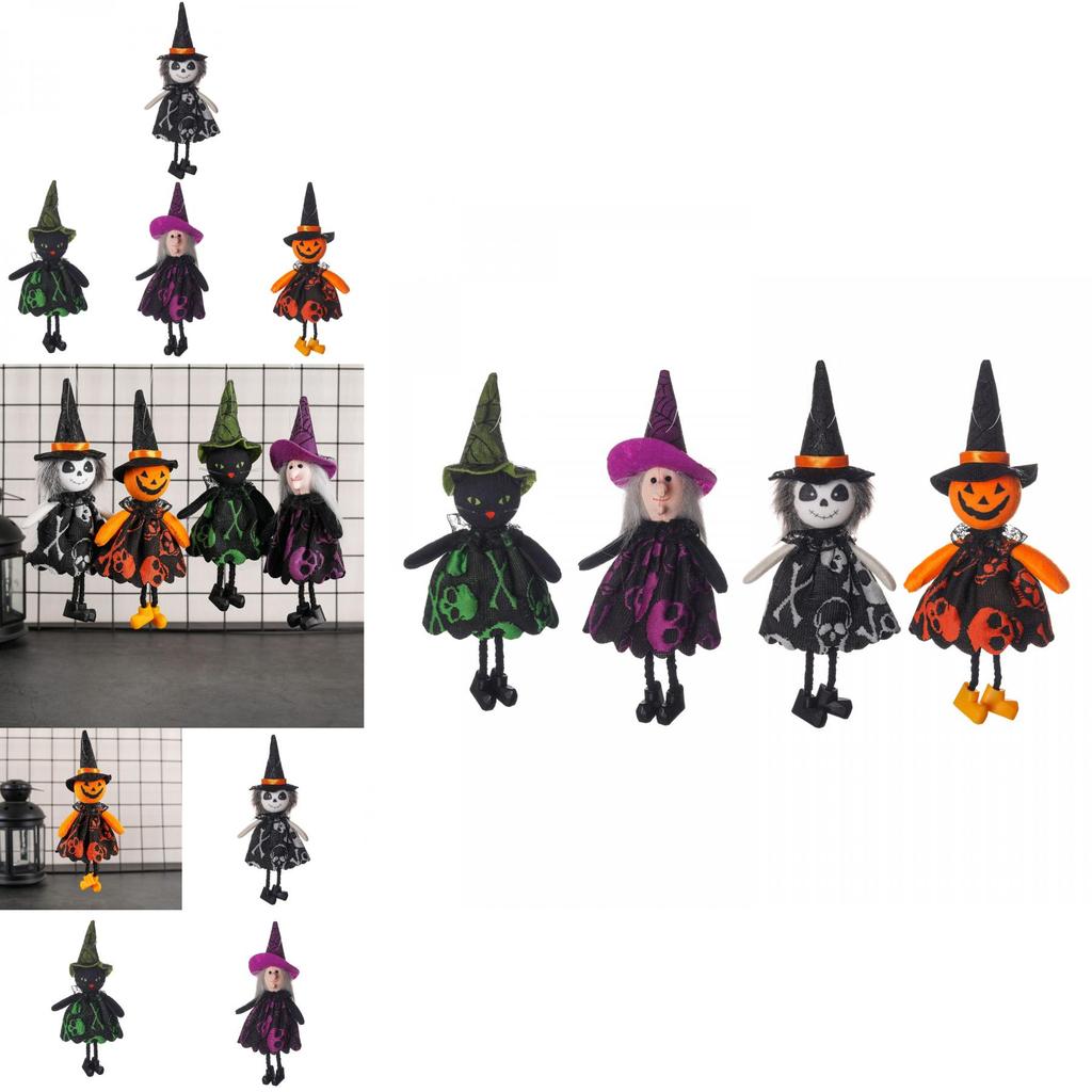 Halloween Decor Supplies Adorable Pumpkin Witch Ghost Pendant For Kids Party Props