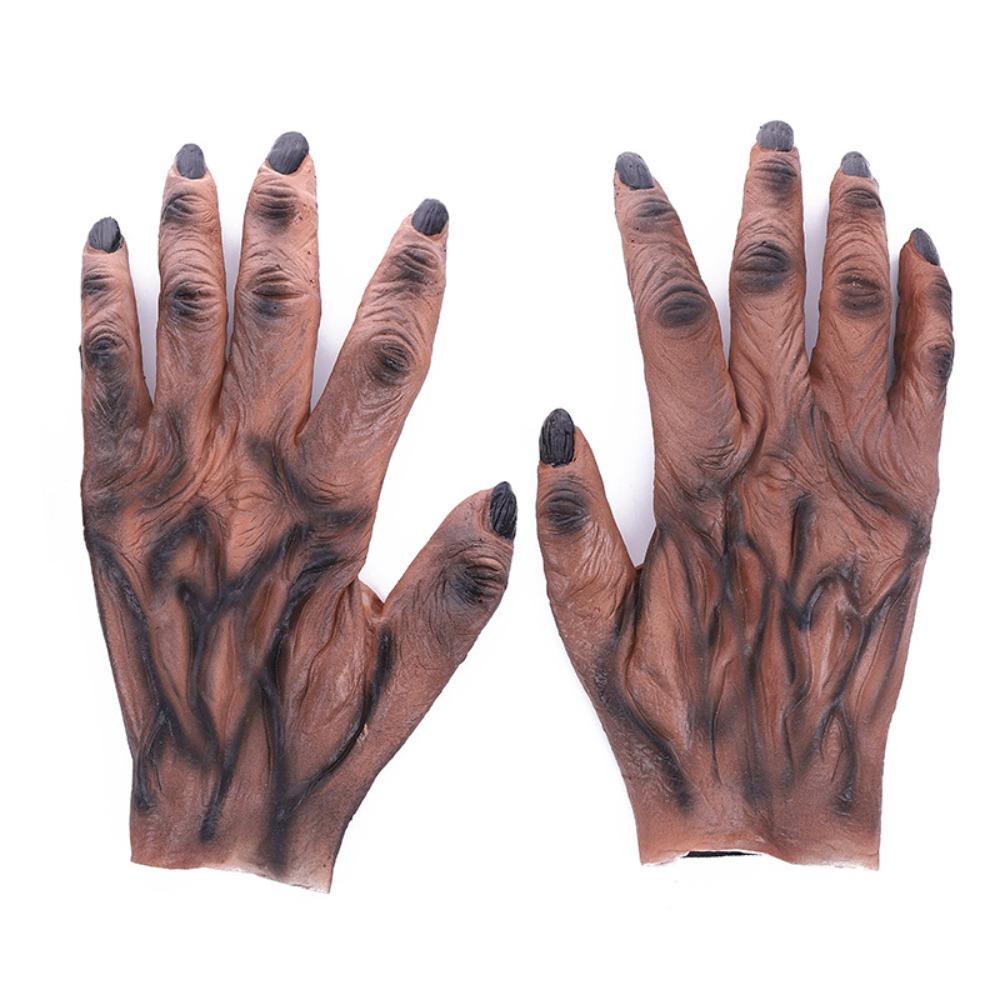 Simulated Werewolf Vinyl Gloves Werewolf Makeup Party Props Prank Halloween Cosplay Gloves  Party