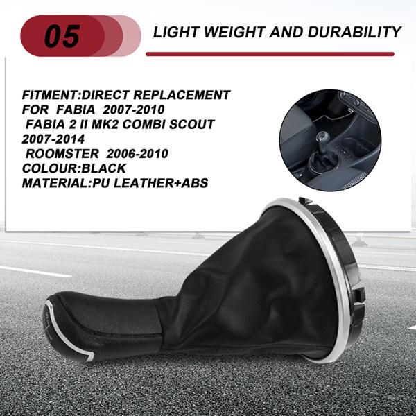 5-Speed Gear Shift Knob with Dust Cover for Skoda Fabia II/MK2