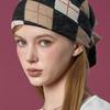 KOLEAT Argyle Strick UV-Schutz Bandana Haar Schal Taschentuch [Schwarz_beige] Herbst/Winter Version