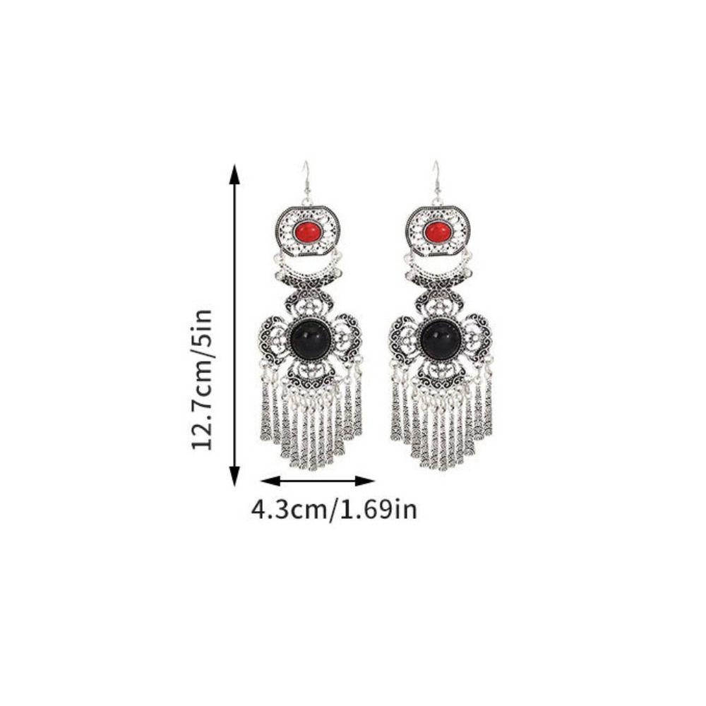 Luxury Rhinestone Pearls Ear Drop Zinc Zinc Alloy Ethnic Style Ear Studs Retro Tassel Earrings  Holiday