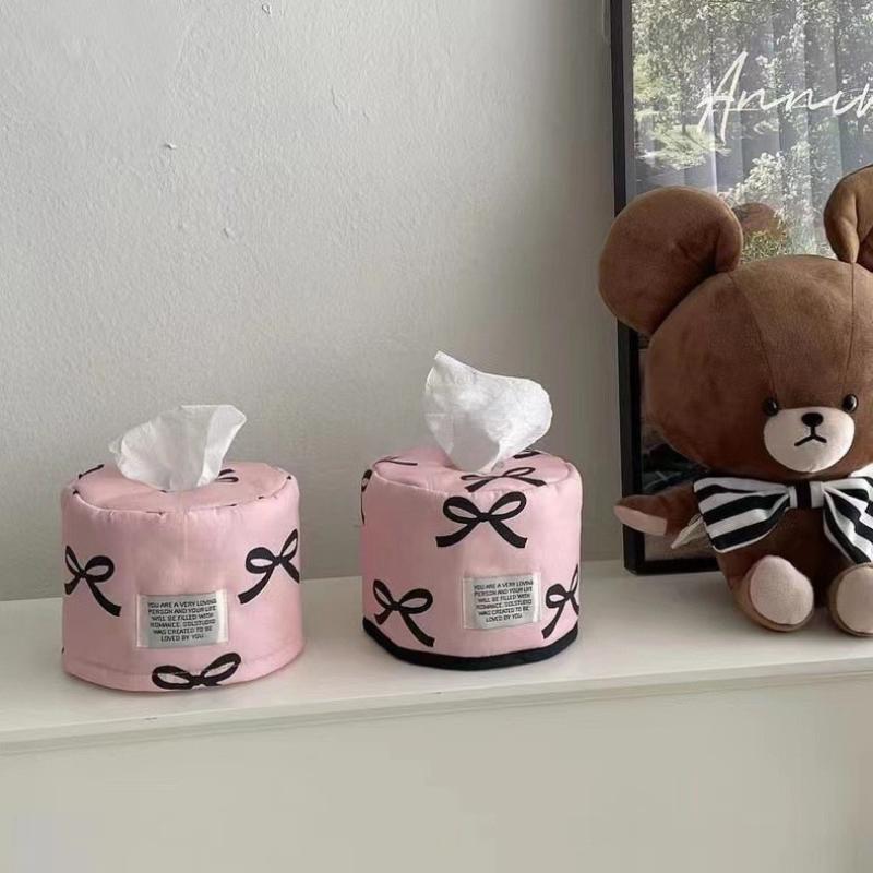 Bowknot Tissue Paper Storage Box Roll Paper Tissue Case Holder Car Napkin Tissue Box Living Room Table Decor Home Organizer