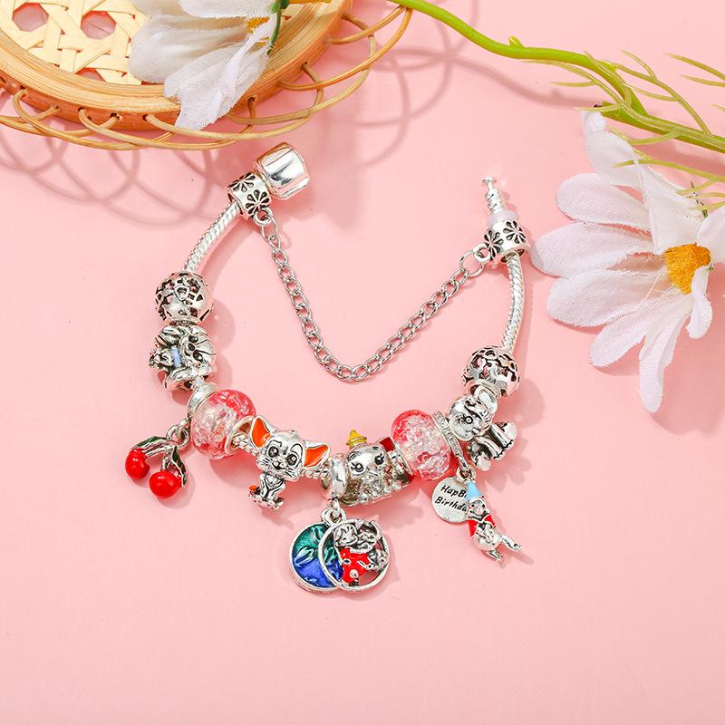 Cartoon Baby Elephant & Winnie the Pooh Women’s Bracelet - Fairy Tale Story Beads