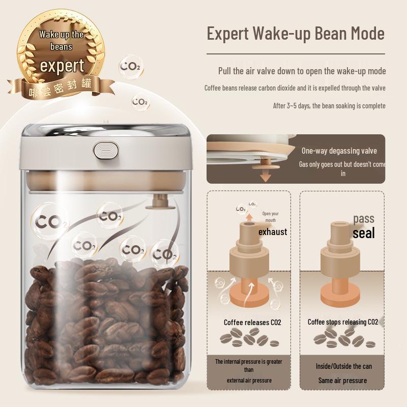 Electroplated Vacuum Sealing Coffee Bean and Powder Storage Jar