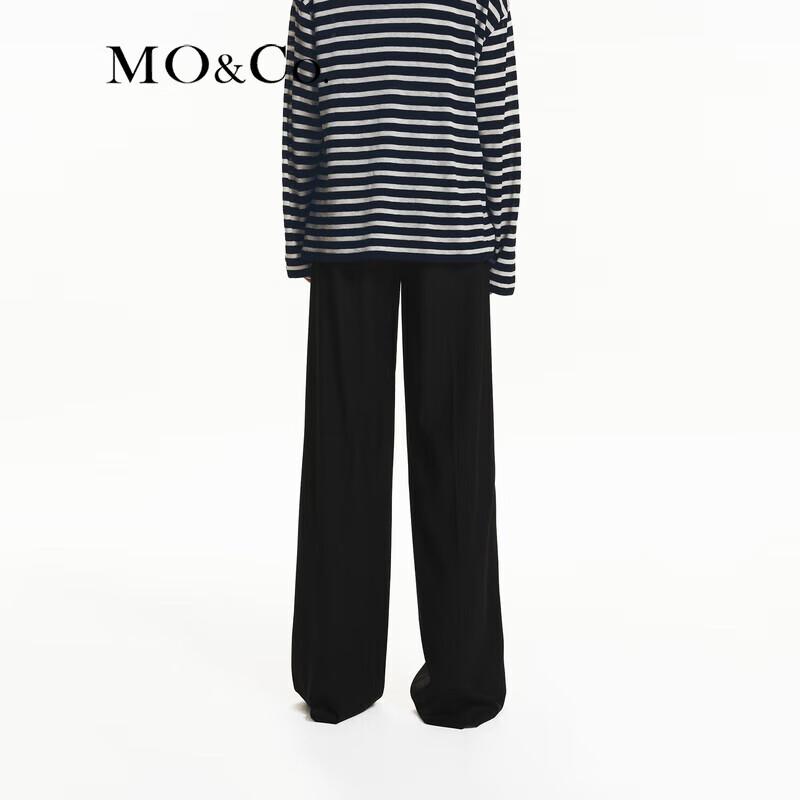 MO&Co. Women's High-Waist Pleated Wool Blend Casual Pants