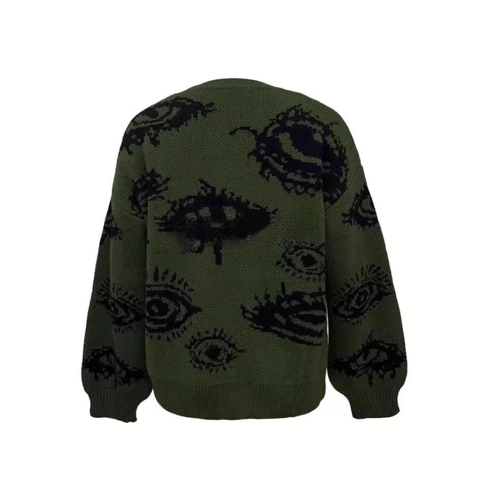 Unisexový pulovr s kontrastním graffiti vzorem ve streetovém stylu