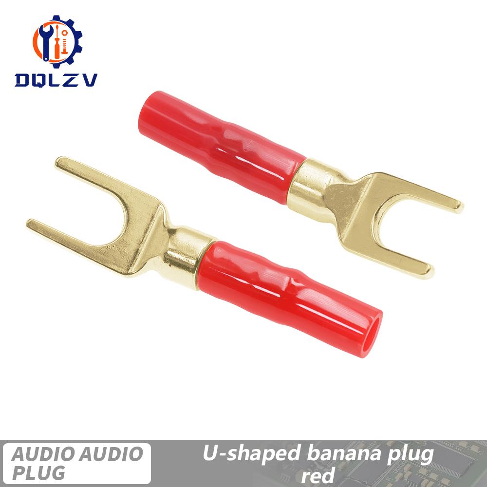 Type L Lanterne Ondulée Six Feuilles Caoutchouc Souple Broche Vidéo Doré 4mm Cuivre Pur Type Y Angle Droit fiche banane
