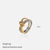 Hot Sale Zircon Devil's Eye Titanium Steel Ring 18K Gold Open Design Stainless Steel Ring Jewelry Women