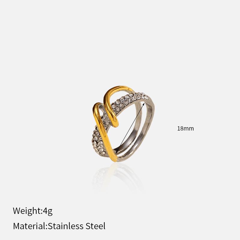 Hot Sale Zircon Devil's Eye Titanium Steel Ring 18K Gold Open Design Stainless Steel Ring Jewelry Women