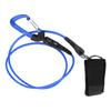 Freediving Lanyard Leash Diving Safety Rope Cable with Wristband Carabiner for Underwater SportsBlue
