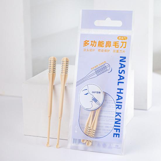 Yousheng 2/4/8Pcs Nasal Hair Cutter with Ear Picker Double Blade Nose Hair Trimmer 360-degree Rotation Mini Nasal Hair Razor for Women Men