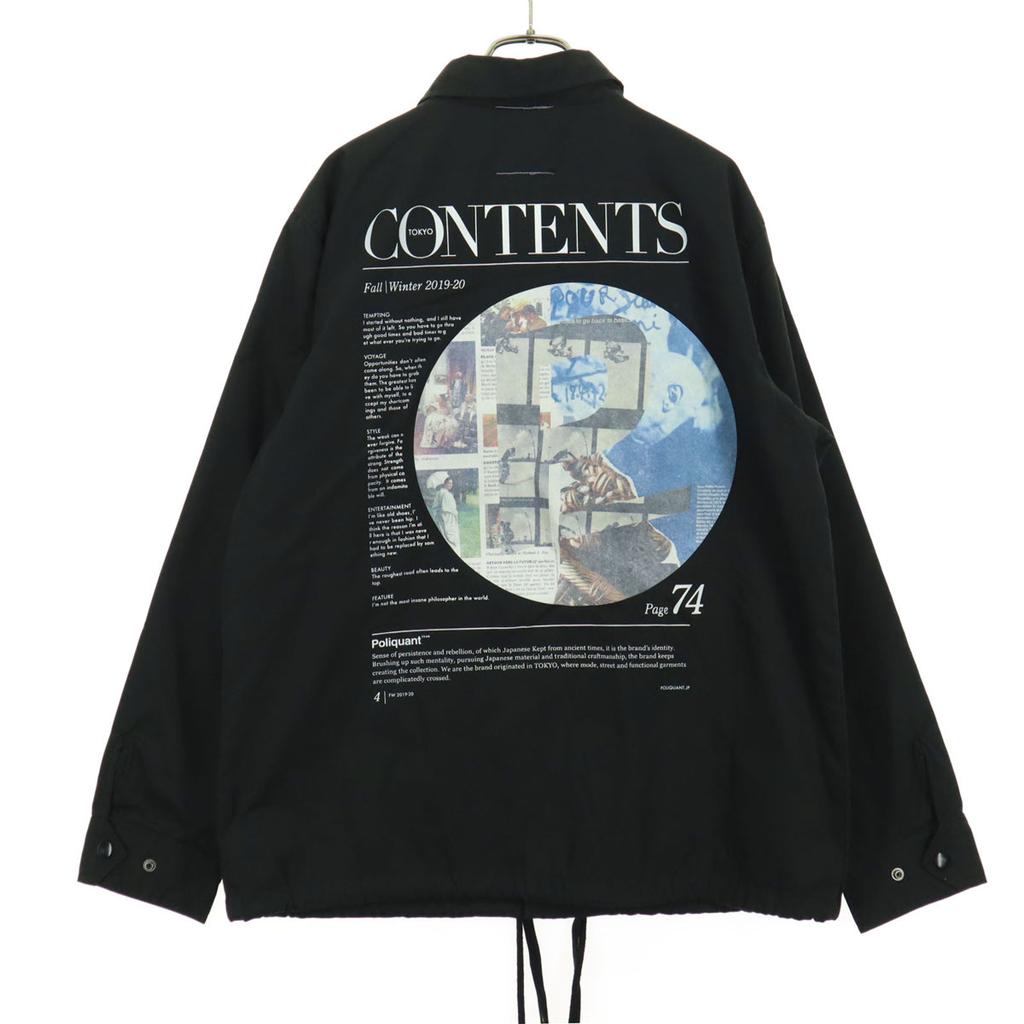 POLIQUANT Made In Japan Back Print Long Sleeve Shirt Jacket 2 Black Men's Used
