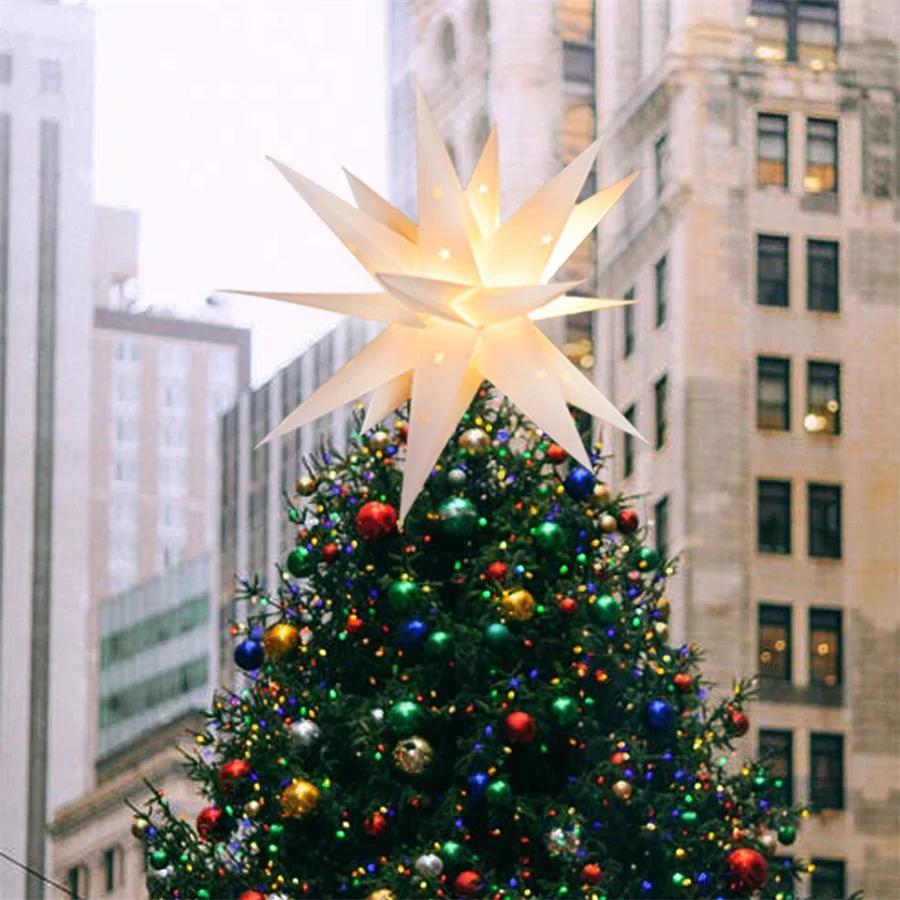 23 Inch Large 3D Moravian Star Light Christmas Moravian Star Tree Topper Hanging Garland Light Outdoor Christmas Star Light