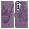 For Samsung Galaxy A55 5G Case Butterfly Imprinted Wallet Stand PU Leather Flip Phone Cover with Strap