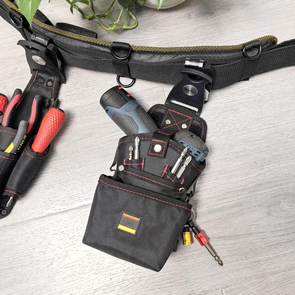 Belt Tool Pouch Magnetic Utility Work Organizer Bag Heavy-Duty Electric Drill Holder Screw Pouch Anti-Scratch Electrician