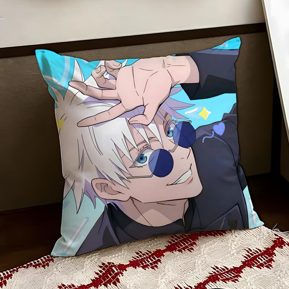 JJujutsu anime KKaisen Cushion Cover Reversible Soft Durable Pillow Cover Home  Car MultiScene Use for Daily Comfort