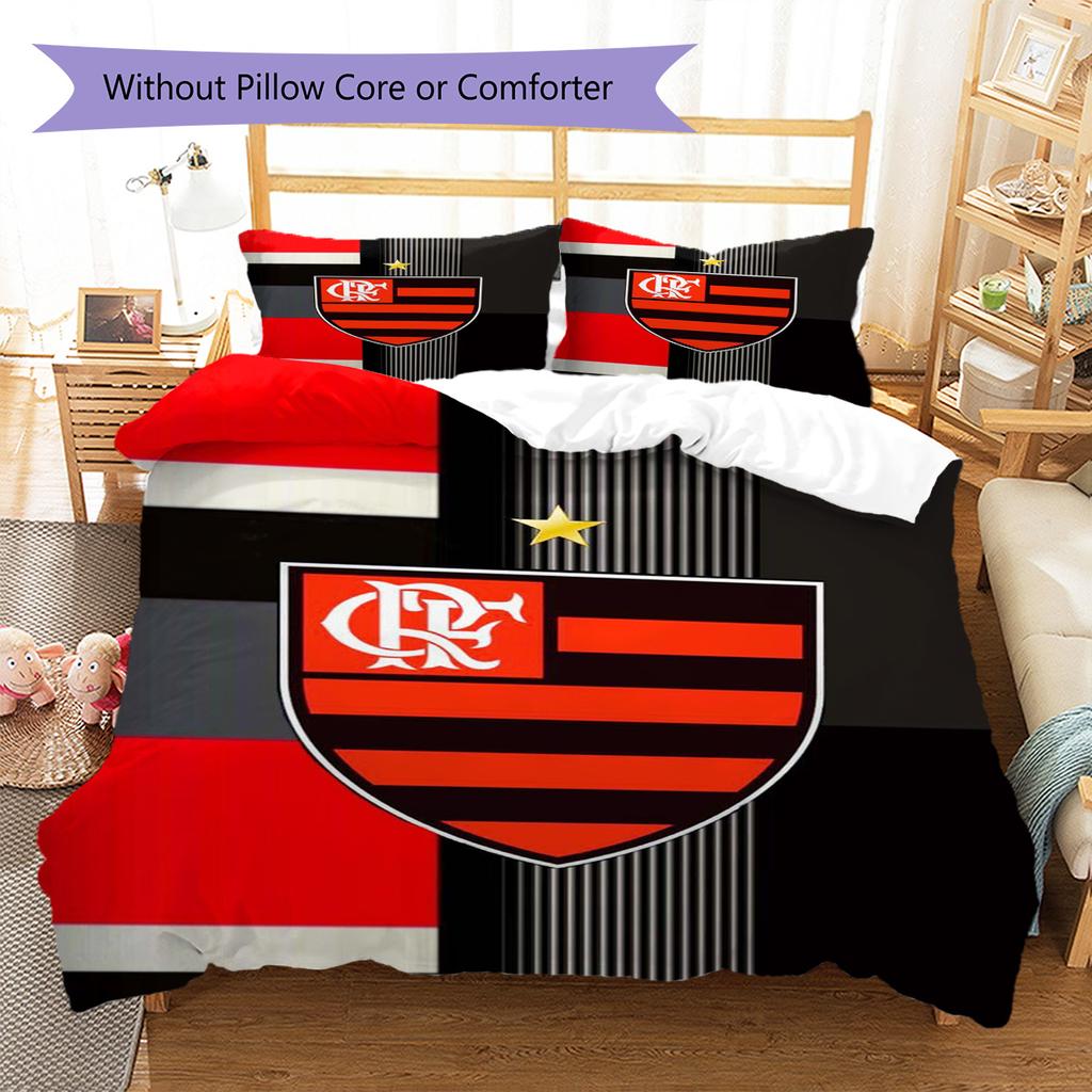 Flamengo Pattern Bedding Set Quilt Cover Pillowcase Home Decor Gift (1 * Duvet Cover + 2 * Pillowcase, Without Core)
