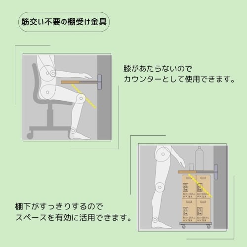 Tatekana Shelf Bracket, Apartment Stud Inlay Bracket, Reinforced Metal Fitting, Square Pipe, 13x13mm, Steel, Gray, Rust-Resistant, Professional Use, I