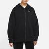 Nike Sportswear Zippers Open Collar Brushed Fleece Lined Hoodie Jacket Women's Black DD5635-010