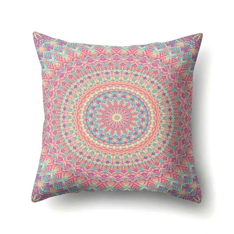 American Retro Ethnic Bohemian Polyester Pillow Case Car Decoration Home Printed Waist Rest Pillow Case