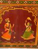 Antique Painted Indian Jharokha Window: Royal King Wall Hanging