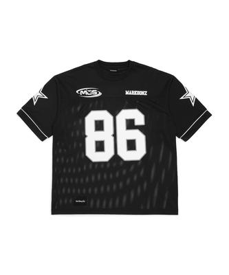 American Football Mesh Short Sleeve T-Shirt - Black