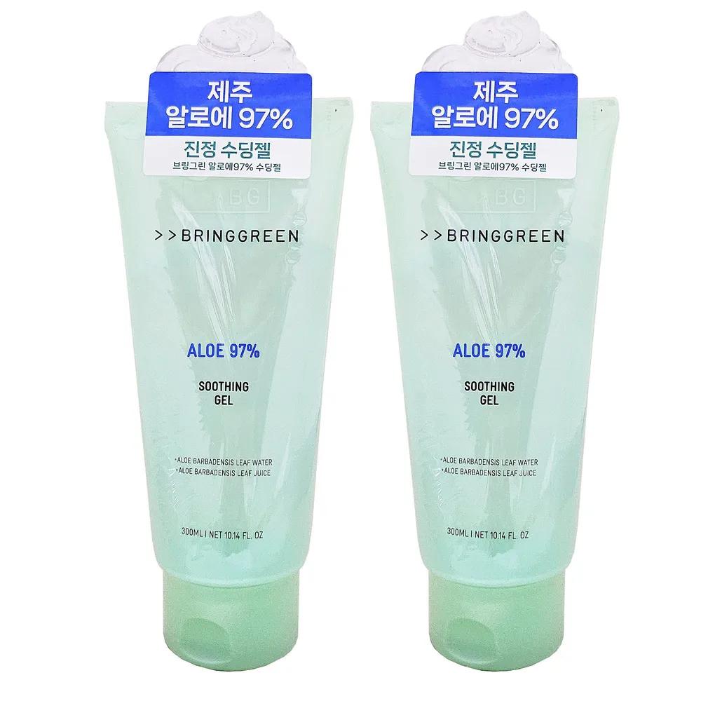 

BRINGGREEN Успокаивающий гель с алоэ 97% 300 мл (2 бутылки)