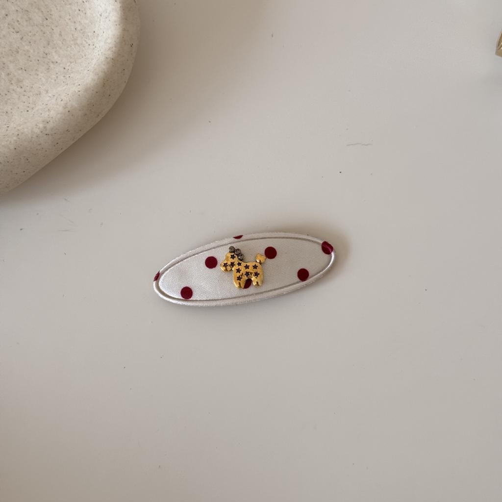Cute Fringe Clip with Small Horse Polka Dot Oval Hairpin, A Light and Fresh BB Hairpin.
