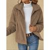 Autumn/Winter Women's Fur Plush Lapel Cardigan Short Coat