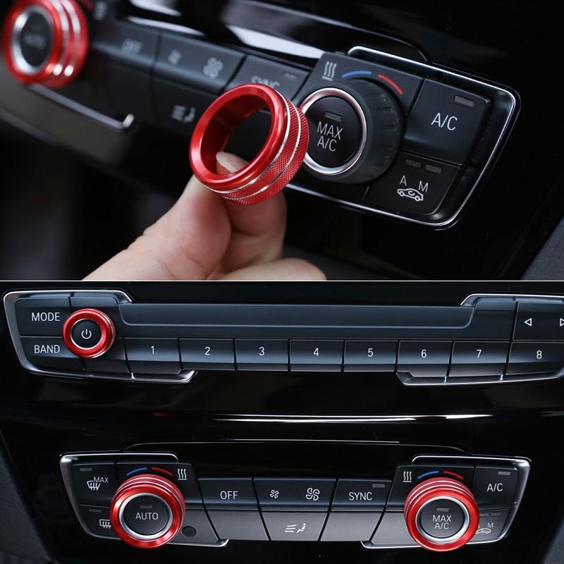 Luftkonditioneringsratt Ljudvolymkontrollknapp Cirkeldekoration Trimringskydd För B+W 1 2 3 3GT 4-serien X1(Med AUTO-knapp)