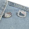 Japanese Soft Cute Kt Cat Brooch Sanrio Cute Cat Metal Badge Accessories Shiny Rhinestone Pin
