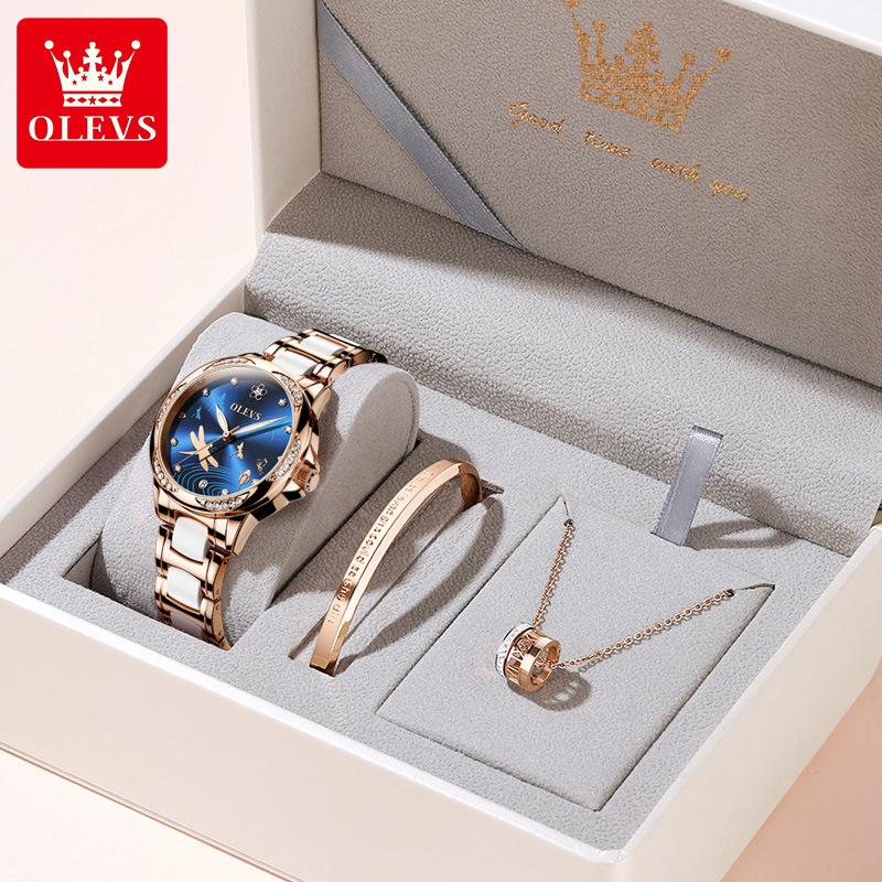 

2025 Женские механические часы Oliss, подарочный набор - Горячая распродажа