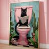 Modern Animal Cat Posters Home Decoration Funny Bathroom Canvas Prints Cute Black Cats Art Painting Wall Pictures Toilet Decor