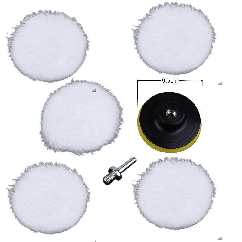 5/7Pcs 3/4/5/6/7 Inches Soft And Reusable Polishing Pads Car Buffing Wool Wheel Mop Kits For Car Polisher Drill Accessories