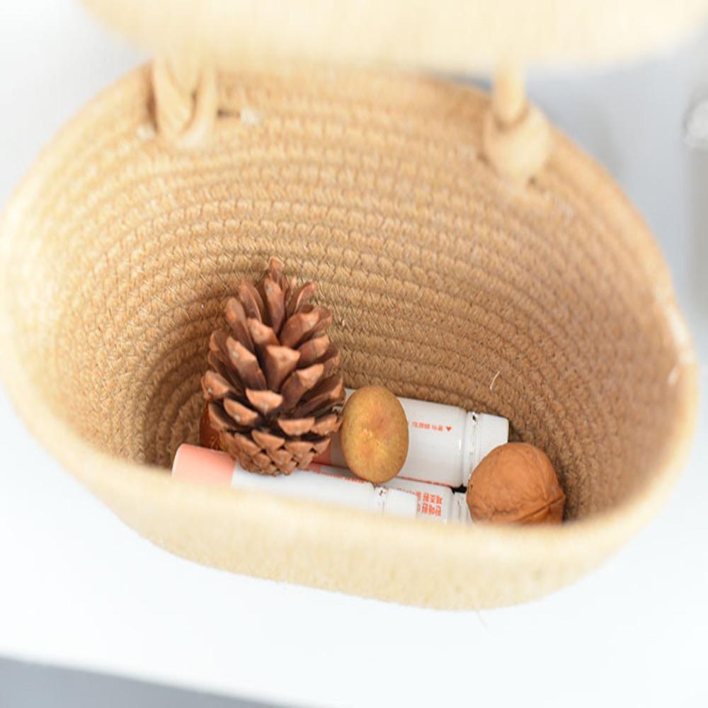 3-Layer Wall Hanging Storage Basket Multipurpose Handwoven Hanging Storage Pouches No-Punch Door Storage Pouch