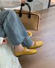 ! Maillard Hepburn style round head low heel 2025 autumn and winter new shallow mouth word with Mary Jane single shoes