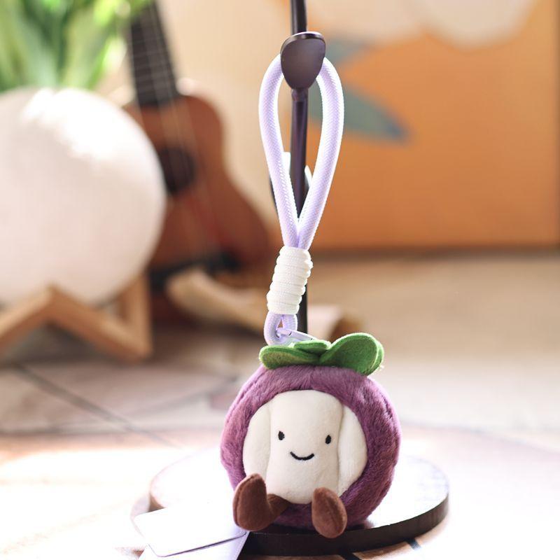 Cute Fruit Plush Keychain With Soft Pp Cotton Filling For Bag Decoration And Gifts