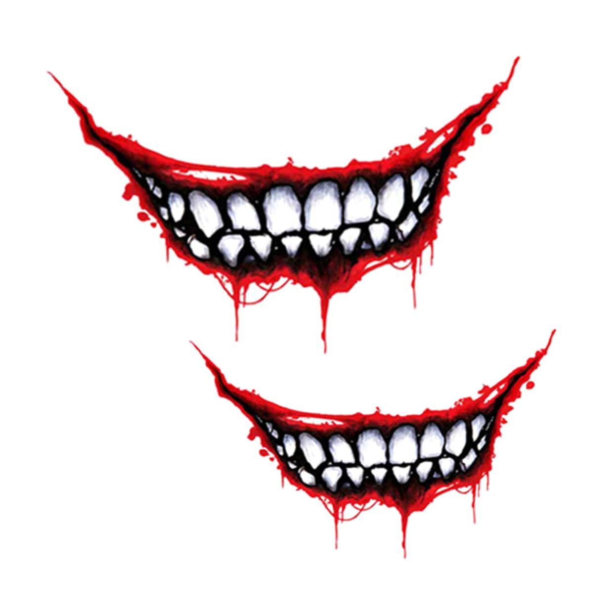 

HAWILLOSCH 2 Sheets Bleeding Lips Stickers Vehicle Mouth Teeth Decoration Adhesive Car Mouth Decoration Vehicle Mouth Teeth Bike Helmet Decor 17.00X11.00X0.10CM