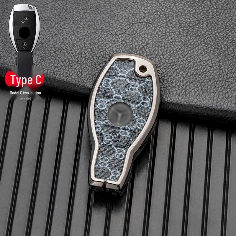 Compatible with Mercedes-Benz GLA, GLC, V-Class, A-Class, and C-Class 2018-2019 Models, This Two/three-button Full-cover Metal Key Case.