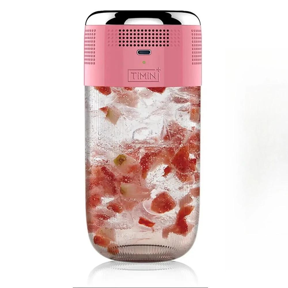 

304 Stainless SteelIntelligent Water Cup Portable Home Use Car Mounted USB Plug-in Creative Cooling Refrigeration Cup Office 380ml рожевий