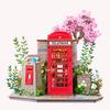 ROBOTIME Rolife Cabine de Livros Florais Quebra-Cabeça de Madeira 3D Estilo Londres Presente de Aniversário Aconchegante para Mulheres Meninas